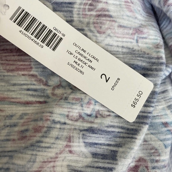 Chico’s 2 The Ultimate Tee Cardigan Paisley Print Open Front Womens Size Large - Picture 11 of 12